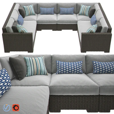 Crate & Barrel Ventura Umber 6-Piece Loveseat — Вид 1