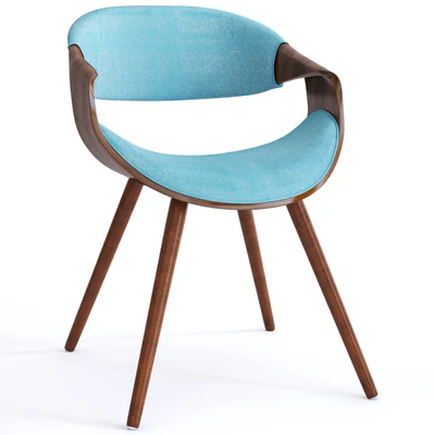 Curvo Mid Century Modern Chair in Walnut Wood — Скачать