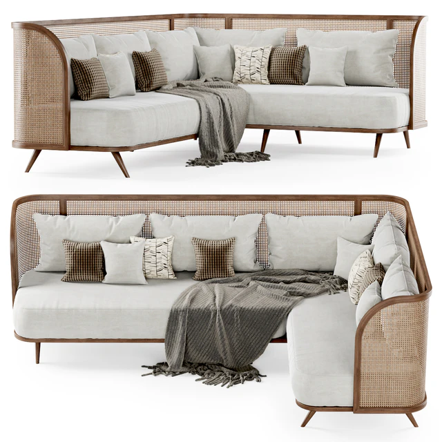 Large corner garden sofa HLC / Большой угловой диван из ротанга — Скачать