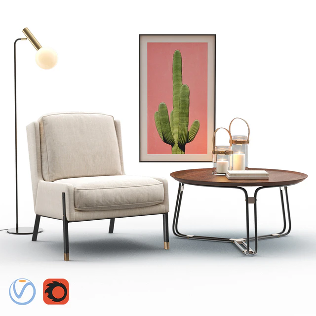 BLINK Easy Chair - QT Coffee Table - EMERY Floor Lamp — Descargar