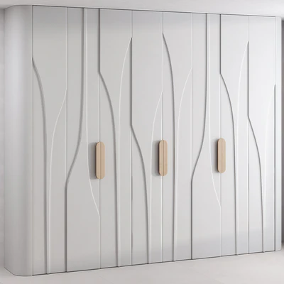Wardrobe with abstract panel in 2 OPTIONS — Ver 4
