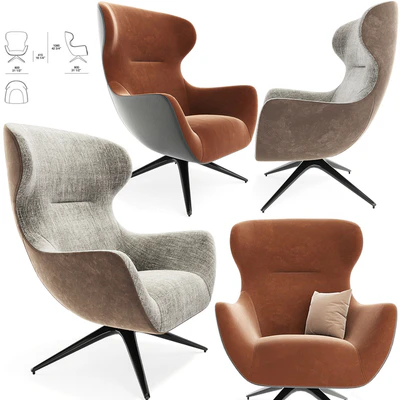 Poliform Mad Joker Revolving Armchair — View 1
