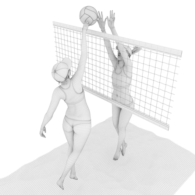 Girls playing beach volleyball 2 — Descargar