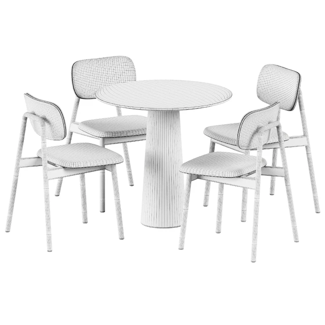 Table P.O.V. D80 by Ton and Wooden Klara Chair Upholstered by Moroso — Descargar