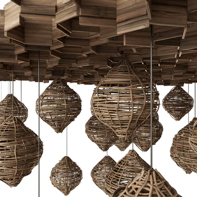 Branch Vespiary ceiling decor n1 / Beehive ceiling with branches — Ver 2