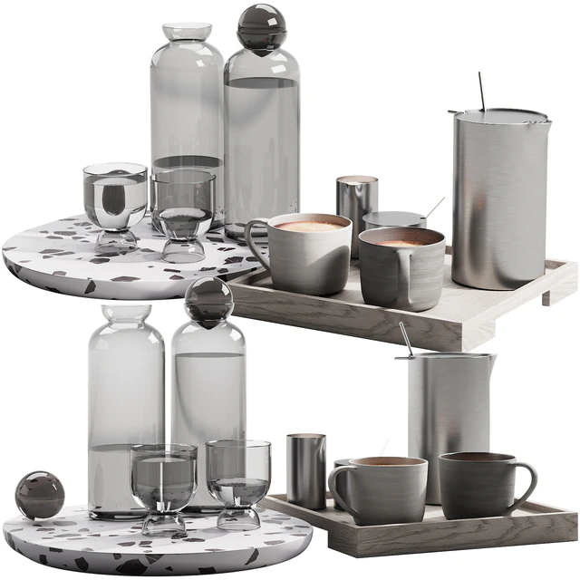 128 eat and drinks decor set 02 coffee and water kit 02 — Скачать