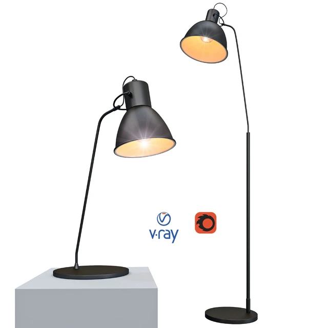 Desk and floor lamps, model SHADI, from company LUCIDE, Belgium. — Descargar