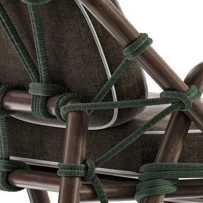Outdoor Woven Rope Sofa in Natural Teak — Вид 3