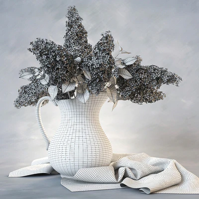 Lilac Bouquet in Vase — Ver 2
