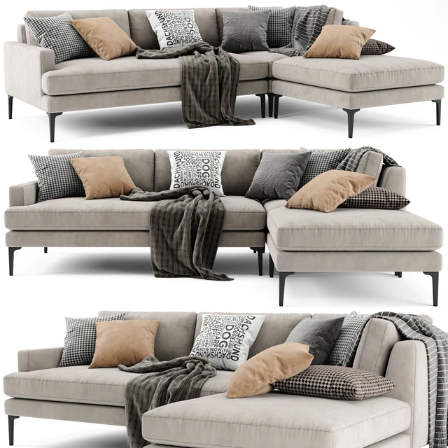West Elm Andes Sectional Chaise Sofa — Скачать