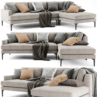 West Elm Andes Sectional Chaise Sofa — Вид 1