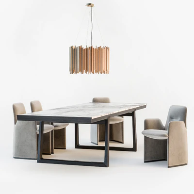 Poliform Guest chair Opera table — Ver 3