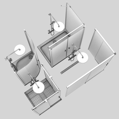 Set of shower cabins Radaway set 50 — Ver 3