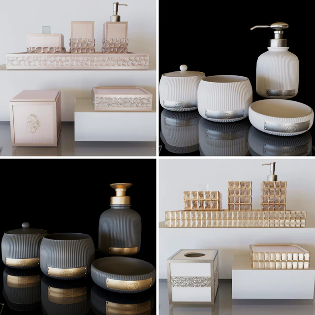 A set of bathroom accessories. Soap dish, collection — Download