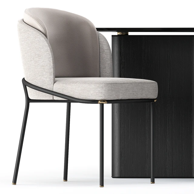 FIL NOIR chair and LOU Dining Table by Minotti — Descargar