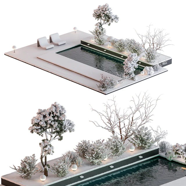 Snowy Scene with Pool - Set 76 — Descargar