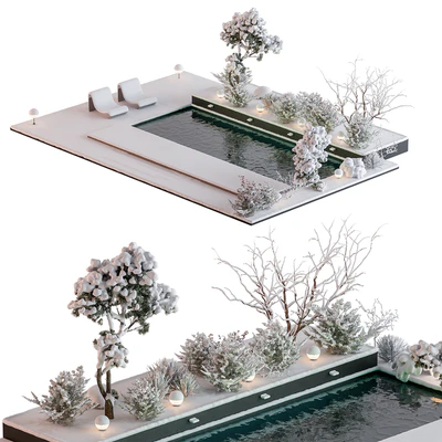 Snowy Scene with Pool - Set 76 — Ver 4