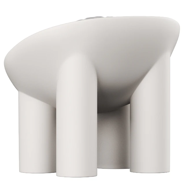 Roly Poly Polyethylene Armchair in Concrete with Cushions by Faye Toogood — Скачать