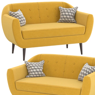Диван Роттердам Velvet Yellow — Вид 2