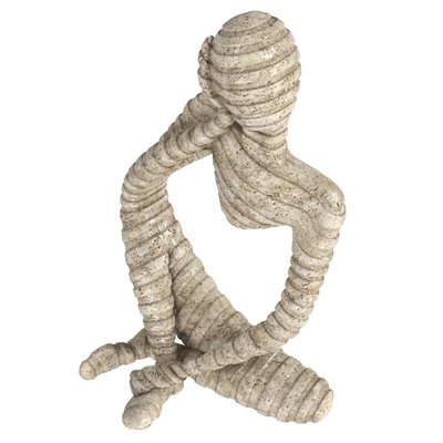 Ethnic statuette of a woman from travertine — Ver 2