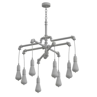Aged Pipe Chandelier — Ver 2