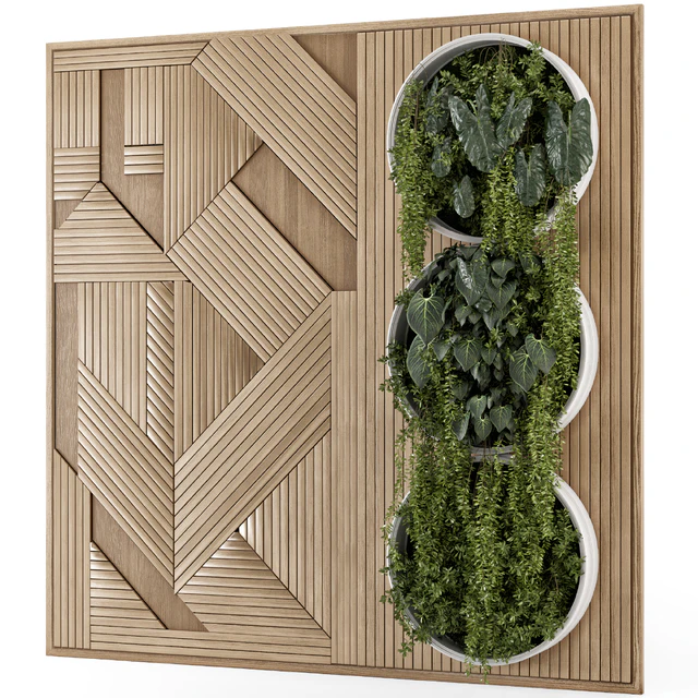 Indoor Wall Vertical Garden in Wooden Base - Set 1226 — Descargar