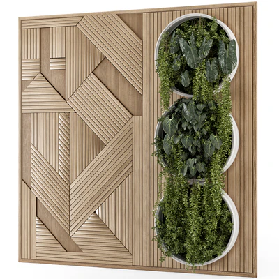 Indoor Wall Vertical Garden in Wooden Base - Set 1226 — Ver 3