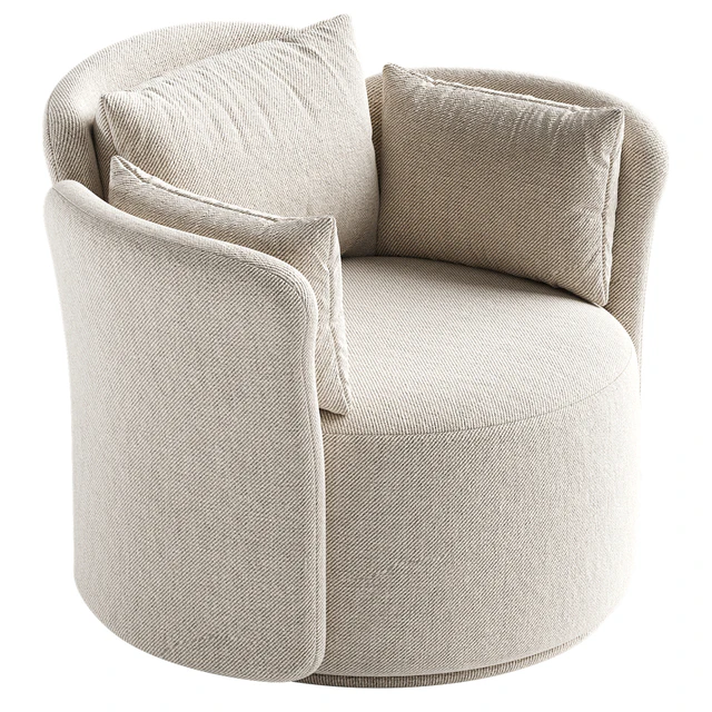 Swivel chair Lulu L black and white boucle — Descargar