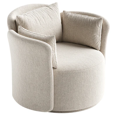 Swivel chair Lulu L black and white boucle — Ver 4