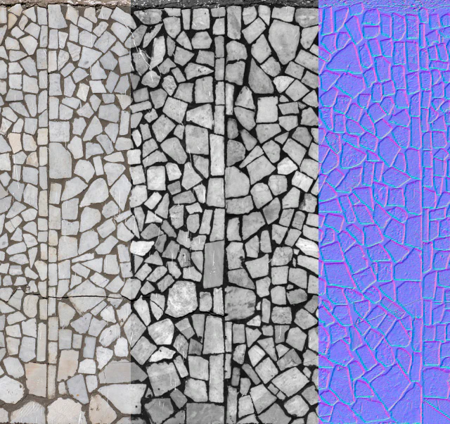 Seamless mosaic texture from chipped tiles. PBR — Descargar