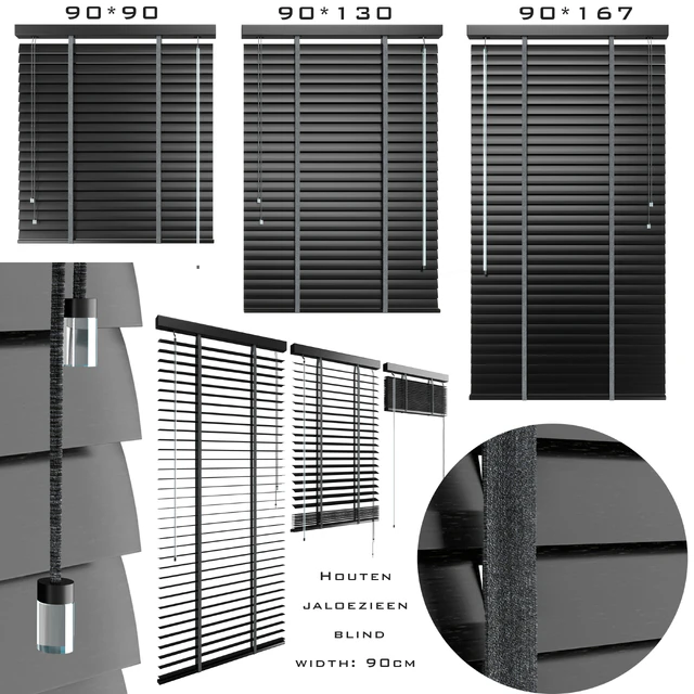 Houten jaloezieen blind 90cm — Descargar