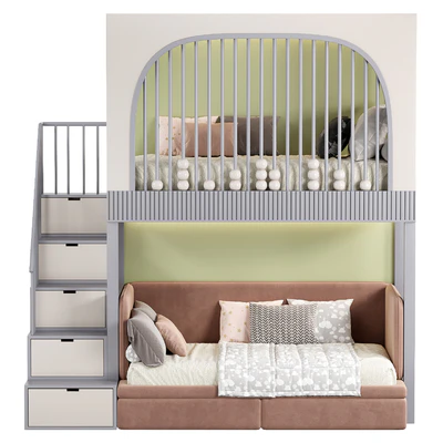 Designer two-level bed Kids room 09 — Ver 3