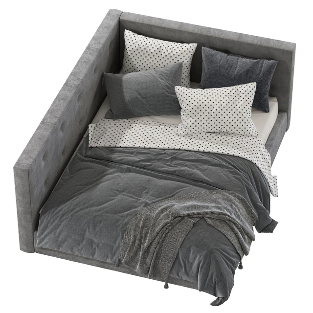 Cushy Upholstered Platform Corner Bed — Descargar
