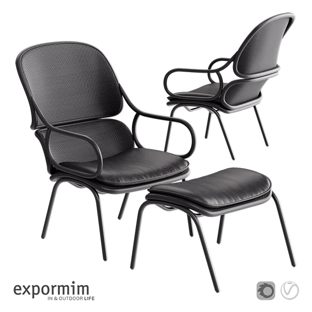 Expormim Frames Armchair with footstool — Скачать