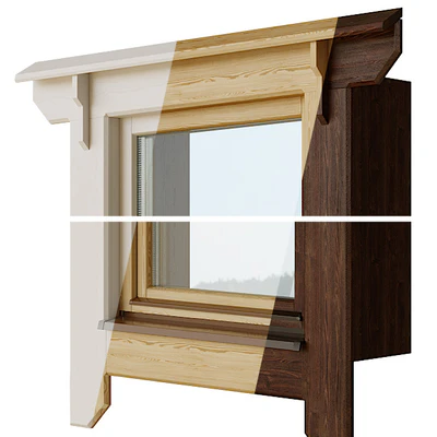 Wooden windows with platbands 1 | Constructor — Ver 2