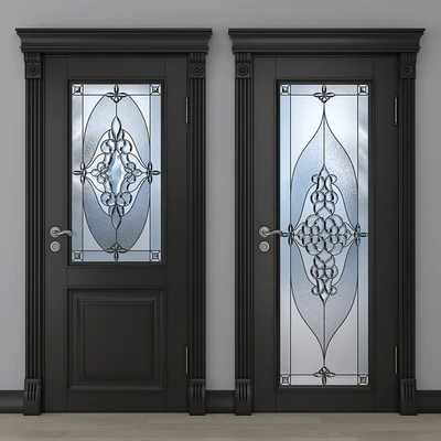A door with a stained-glass window — Ver 1