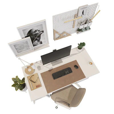 Ikea office workplace white A01 — Ver 4