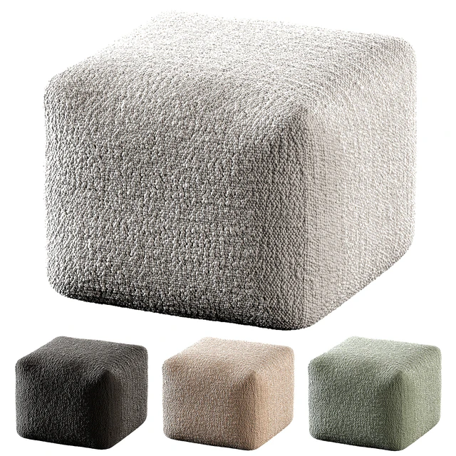Boucle Ivory White Pouf CB2 — Descargar