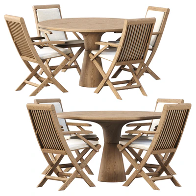Alesso outdoor furniture set v02 / Набор деревянной мебели — Вид 1