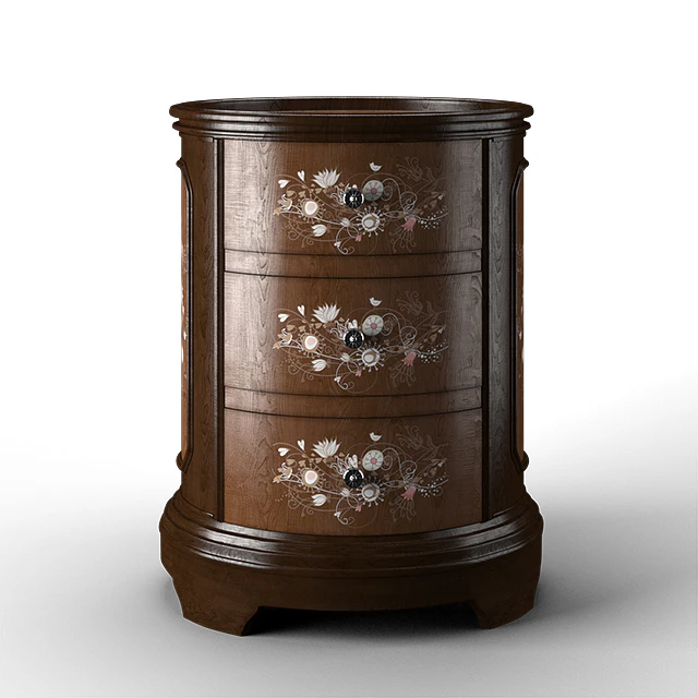Jabbawy 3 Drawer Hand Painted Oval Tray Chest — Descargar