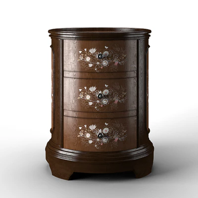 Jabbawy 3 Drawer Hand Painted Oval Tray Chest — Ver 1
