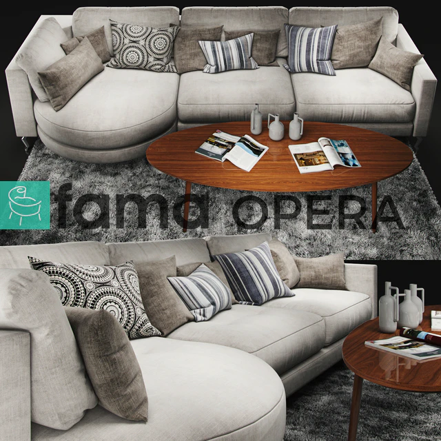 Диван Fama Opera White — Скачать