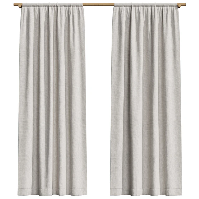 Linen curtains on a wooden cornice — Descargar
