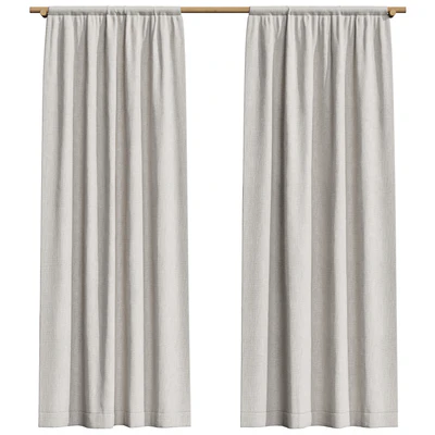 Linen curtains on a wooden cornice — Ver 1