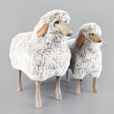 Wooden sheep stool — Ver 1