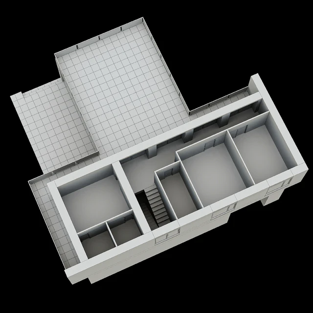 Modern two-storey cottage with a flat roof and a large Bauhaus-style terrace — Descargar
