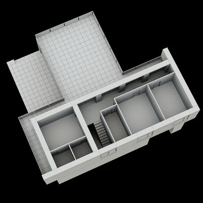 Modern two-storey cottage with a flat roof and a large Bauhaus-style terrace — Ver 6