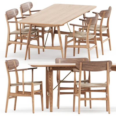 BM1160 hunting table, CH26 chair by Carl Hansen & Son — Вид 1