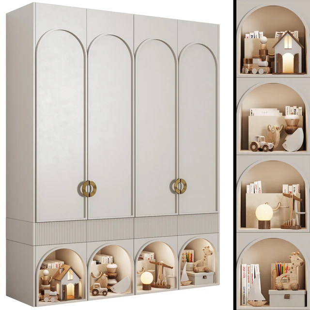 Children's modular wardrobe in neoclassical style 10 — Descargar