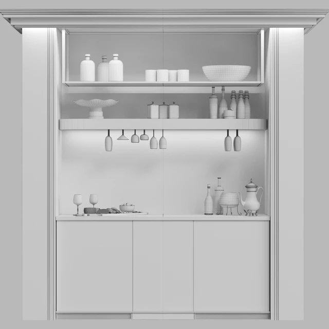 Design project of a restaurant with a wine cooler. — Descargar
